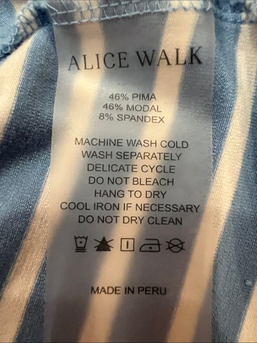 Alice Walk blue and white striped tee Small NWOT - Picture 6 of 6